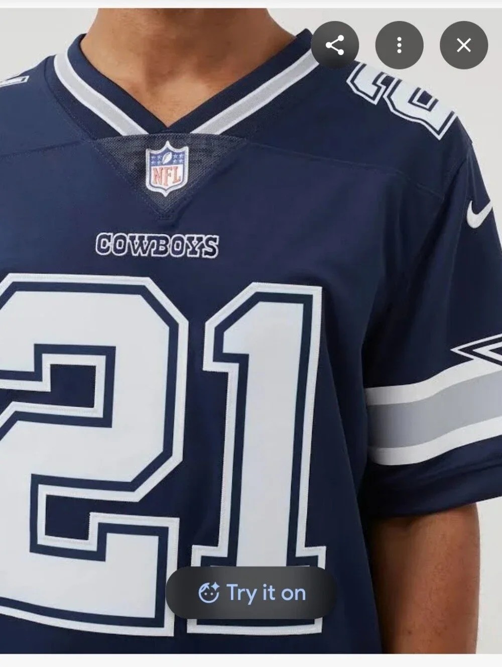 Nike Men’s Dallas Cowboys #21 Navy Vapor Limited Football Jersey, Size M